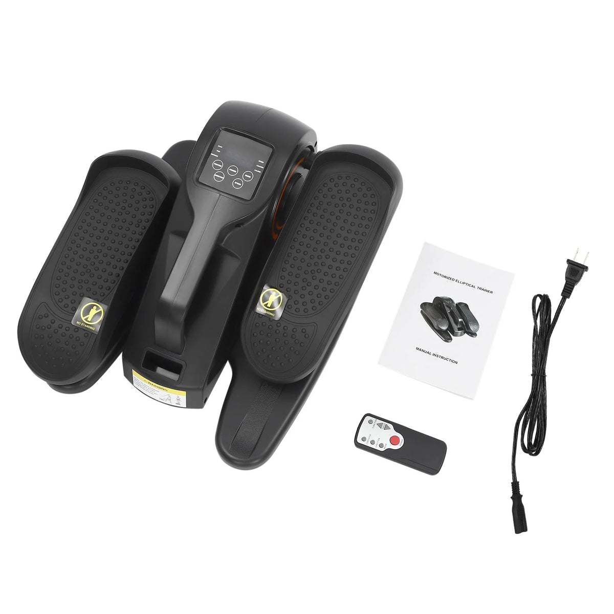 Under Desk Foot Pedal Elliptical Exerciser, 50W Motorized Trainer Forward & Reverse Direction, LED Display Compact Sitting Exercise Machine for Seniors & Office Workers