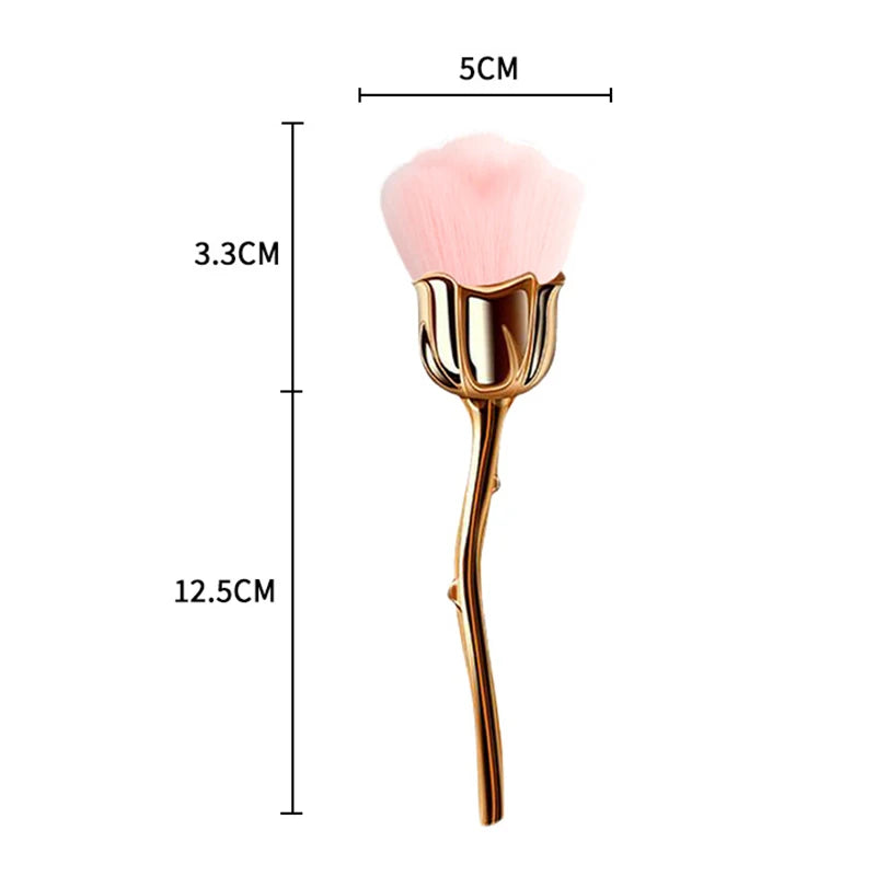 2pc-Rose Soft Brush, Nail Art Special, Nail Dust Brush, Gel Nail Polish Dust Cleaning Brush, Nail Art Tools