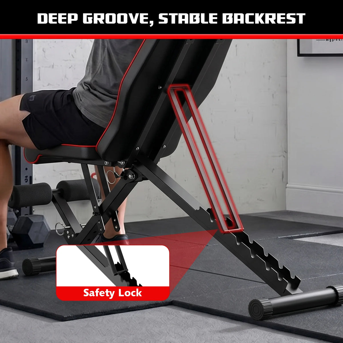 Multifunctional Foldable Fitness Bench, Adjustable Weight Training Bench for Home Gym with 7 Backrest Positions, Ideal for Muscle Shaping & Strength Building