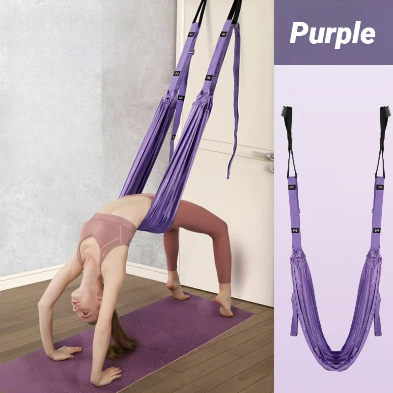 Adjustable Aerial Yoga Strap Pull Rope Women Hammock Stretch Leg Splits Trainer Female Gym Belt Swing Stretching Fitness