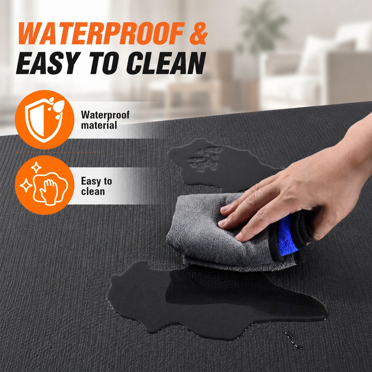 Extra Large Double Yoga Mat 8x6 feet Foldable Non-Slip PVC Exercise Mat 7mm Thick Shock Absorbing Cushion for Pilates Stretching Fitness Home Gym Couple Workout Portable Easy Storage Travel Mat for Men Women