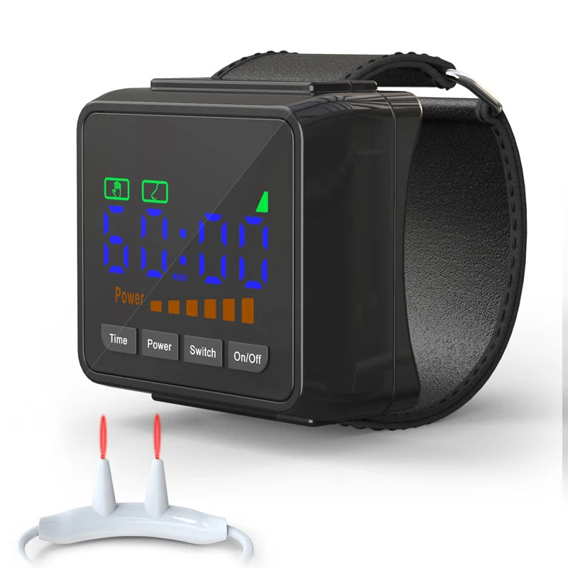 Laser Watch Therapy 650nm Diabetic Watch Semiconductor Laser Treatment for High Blood Pressure Congested Nose Rhinitis