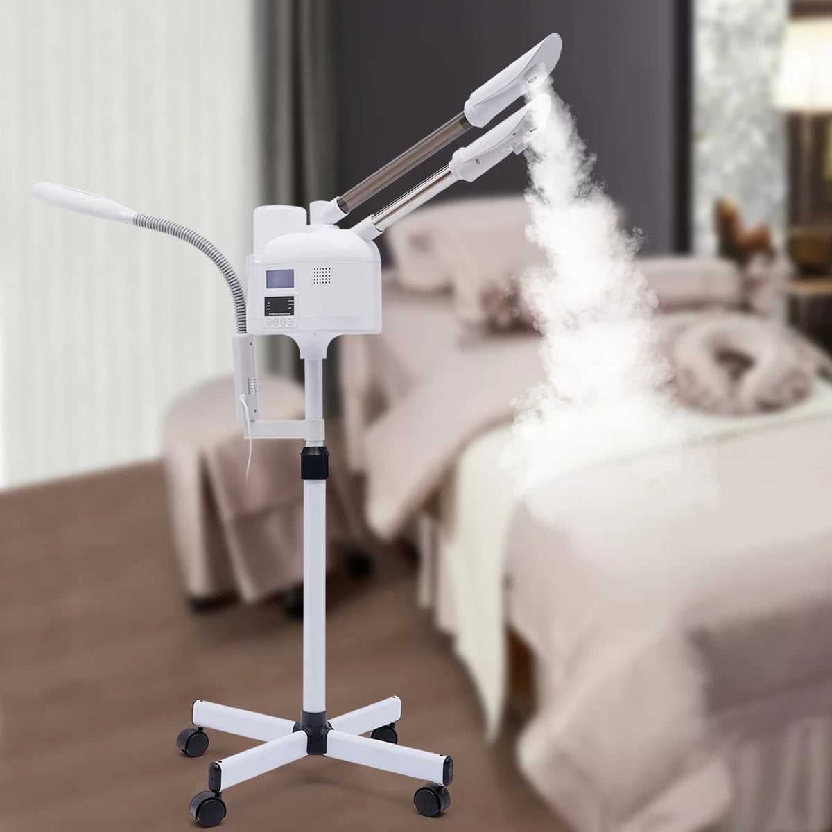 3 in 1 Nano Ionic Facial Steamer with Hot Cold Mist Sprayer Portable Skin Care Device for Salon Spa Mobile Skin Treatment Equipment