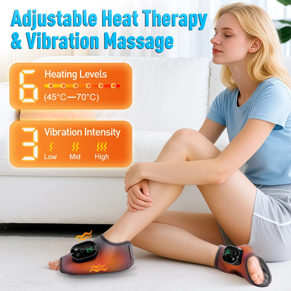 Electric Ankle Protector Ankle & Wrist Massager Foot Brace Heating Vibration Ankle Support Guard Band Muscle Relaxation