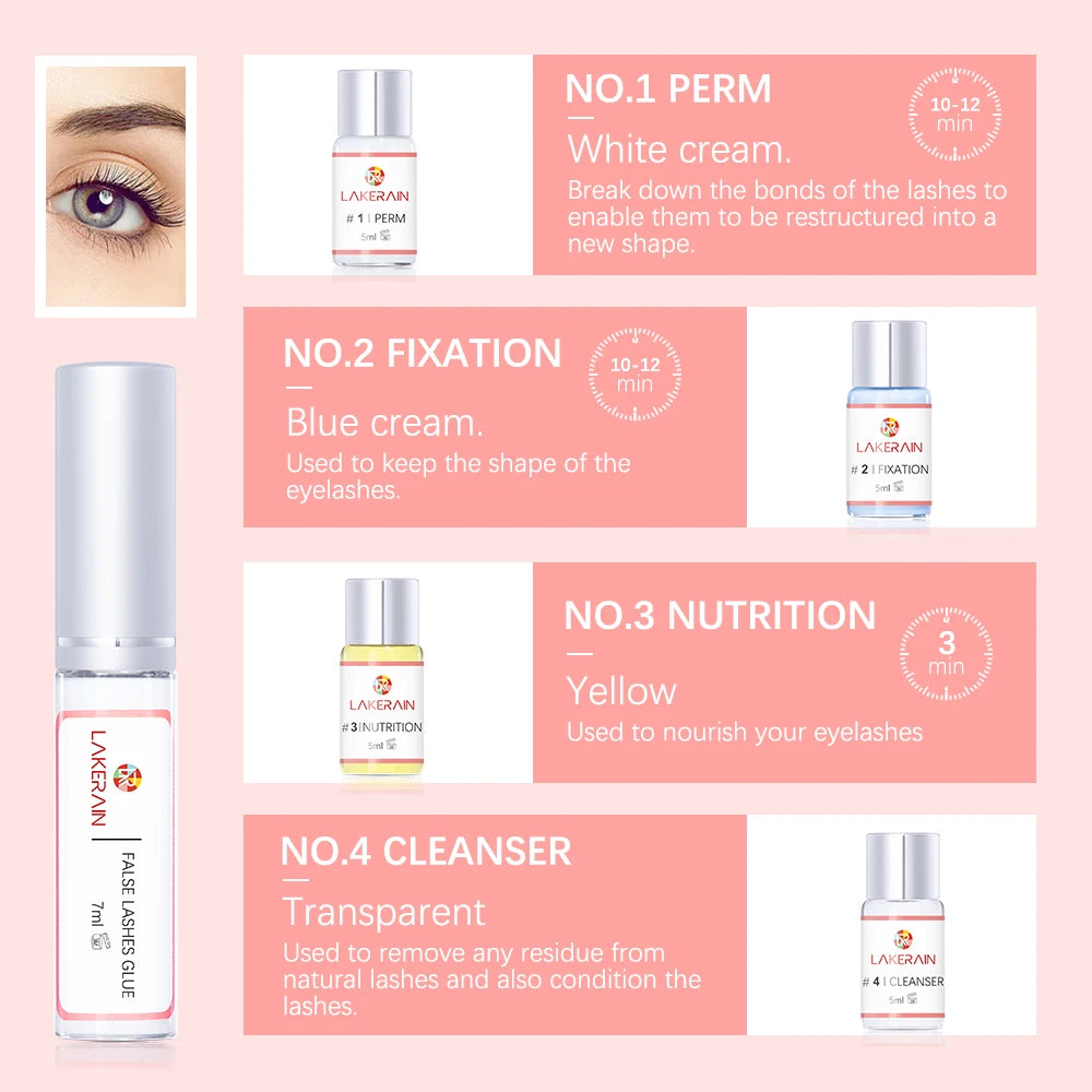 Lash Lift Kit Semi-Permanent Lasting Eyelash Lifting Perming Lotion Fixation Glue Curly Lasher Beauty Salon Home Use Pro Kit