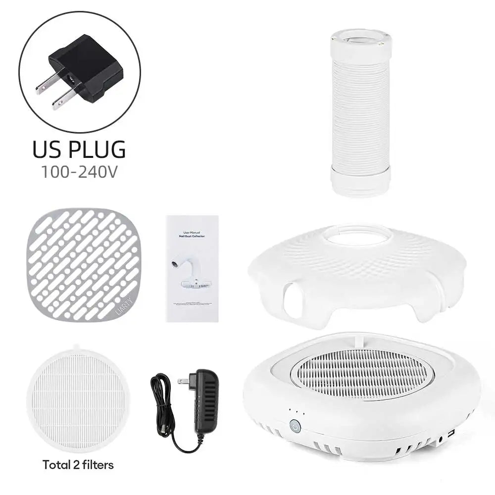 Turbo Brushless Nail Dust Collector Vacuum Cleaner  with LED Tube Strong Power Manicure Dust Extractor Gel Polish Dust Fans Art Equipment