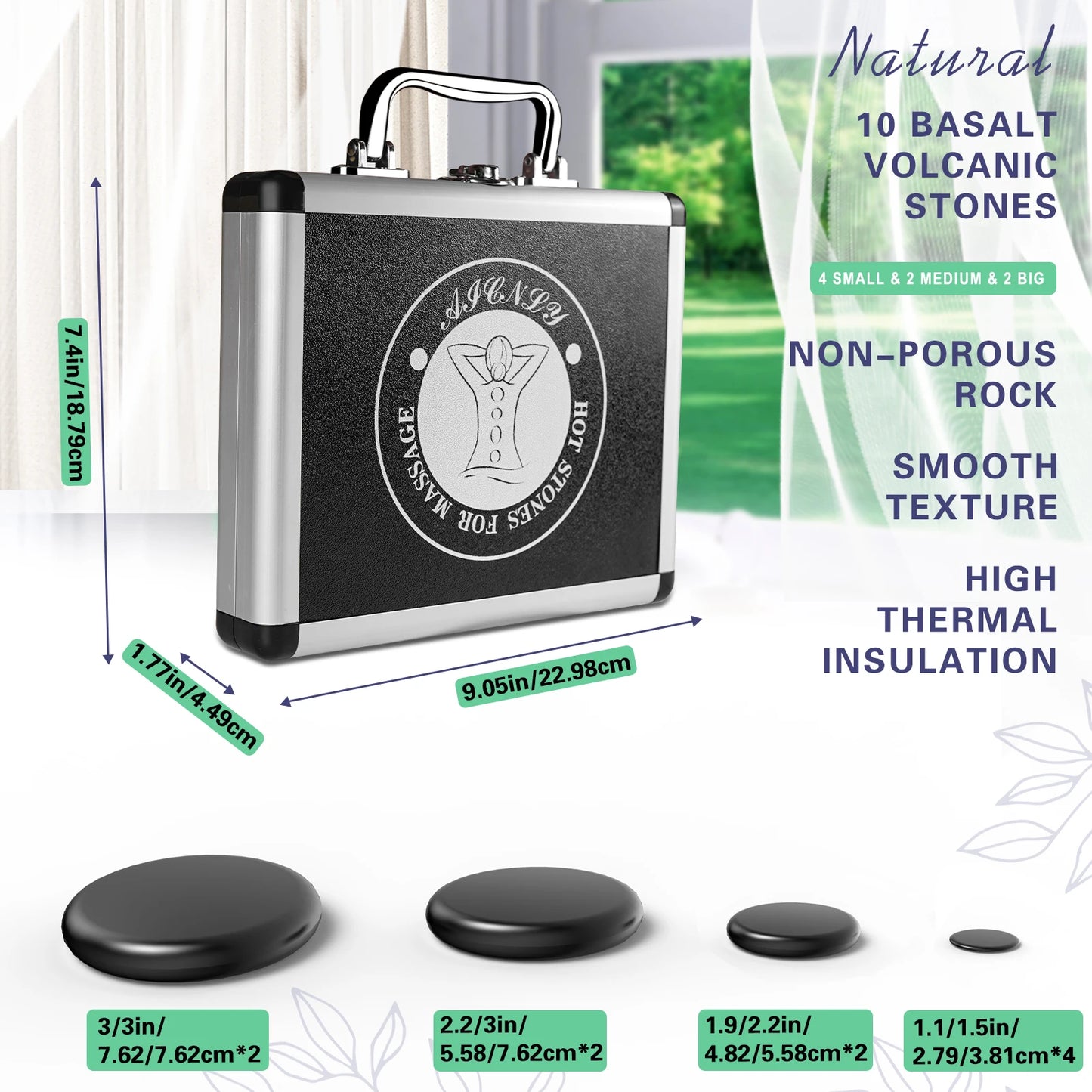 Hot Stones Massage Set With Temperature Adjustment-20/10pcs Hot Stones With Heater Kit, Professional Massage Tool For Spa