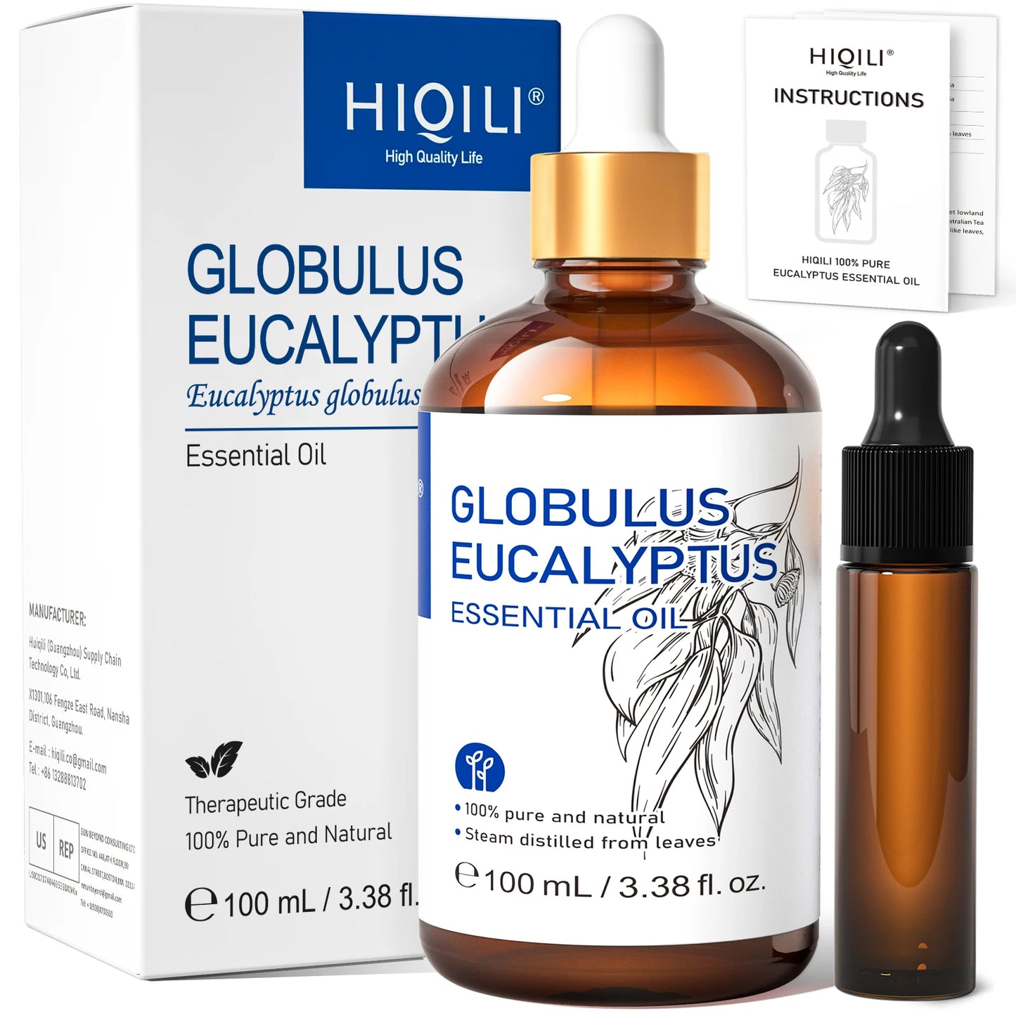 HIQILI 100ML Natural Essential Oil, Frankincense/Lemon/Rosemary/Tea Tree/Lavender/Wintergreen/Ylang， Humidifiers, DIY candles