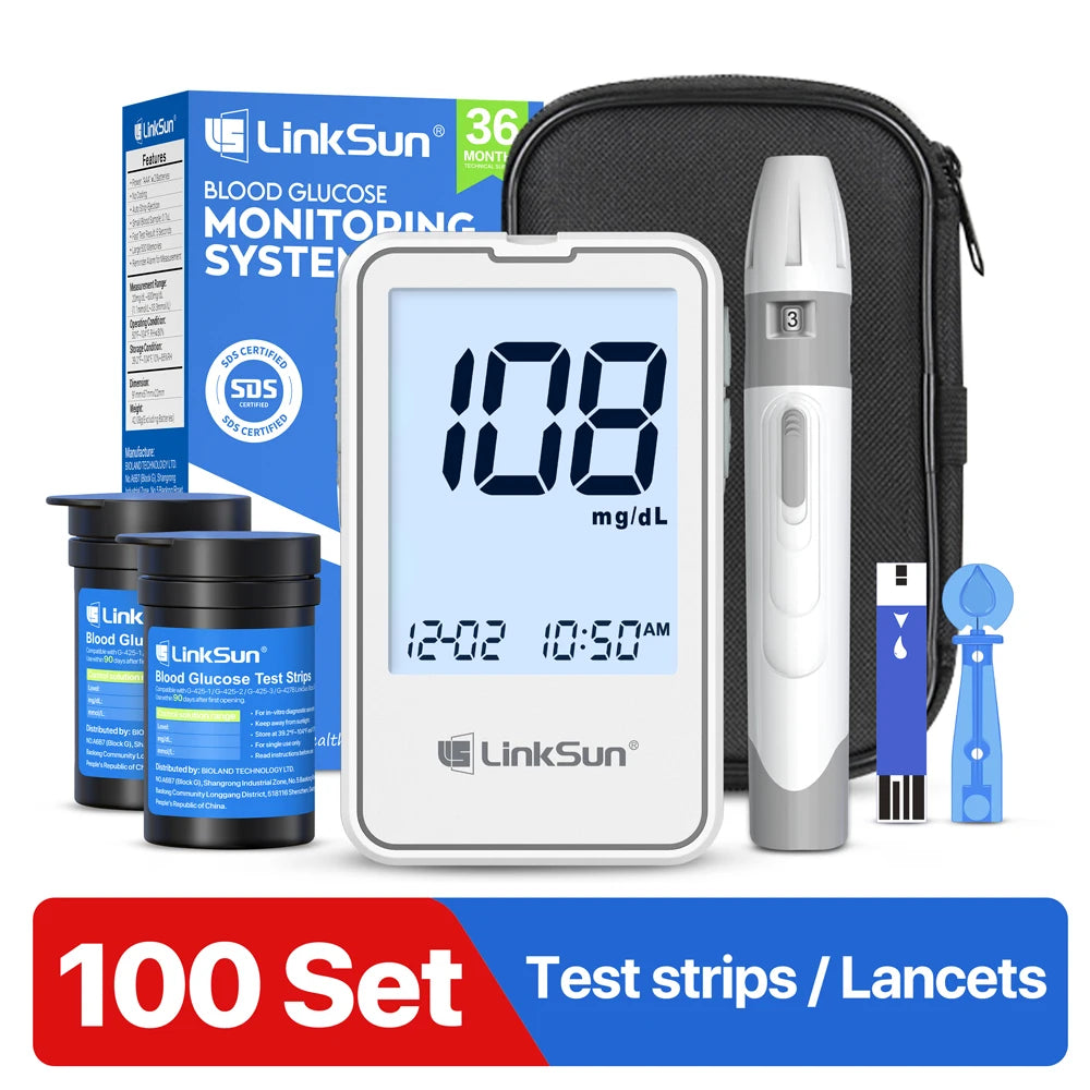 Blood Glucose Monitor G-425-1 50 Strips High-Precision+ Brightness 1 Blood Sugar Monitor 1 Lancing Device Diabetes Testing Kit