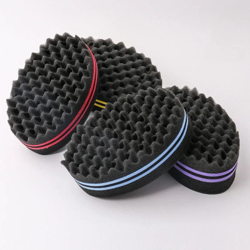 Oval Double Sides Magic Twist Hair Brush Sponge Brush For Natural Afro Coil Wave Dread Sponge Brushes Hair Braids Braiding Hair