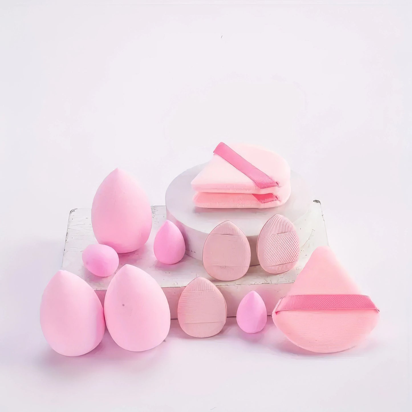 1 Set Beauty Sponge Egg Deep Purple Beige Pink Dual Use Dry Wet Mini Air Cushion Powder Puff Soft Texture For Liquid Foundation Daily Salon Makeup Accessory