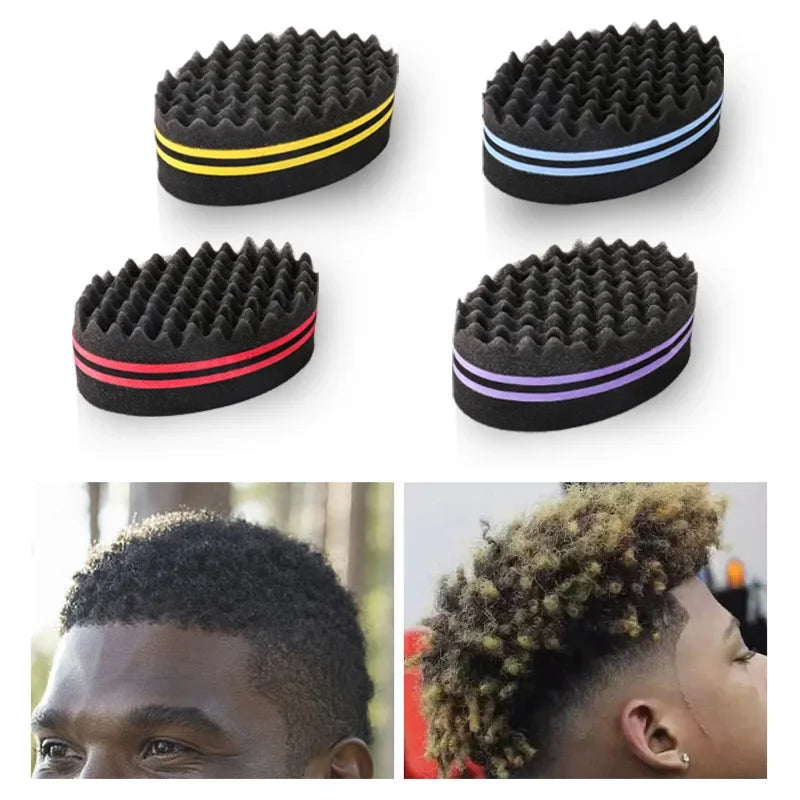Oval Double Sides Magic Twist Hair Brush Sponge Brush For Natural Afro Coil Wave Dread Sponge Brushes Hair Braids Braiding Hair