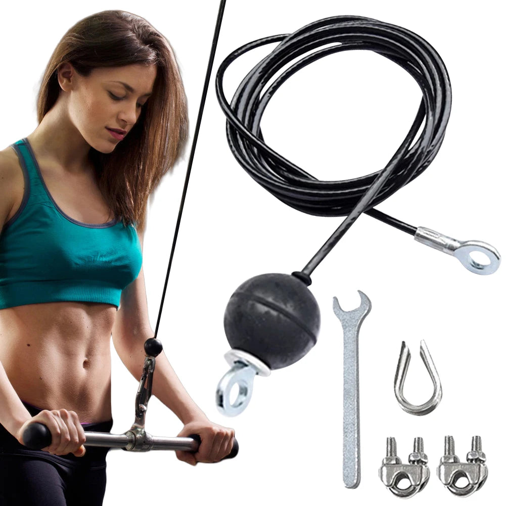 Fitness Pulley Cable Cable Pulley Attachments Adjustable Steel Wire Rope Heavy Duty Gym Replacement Cable for Pulley System