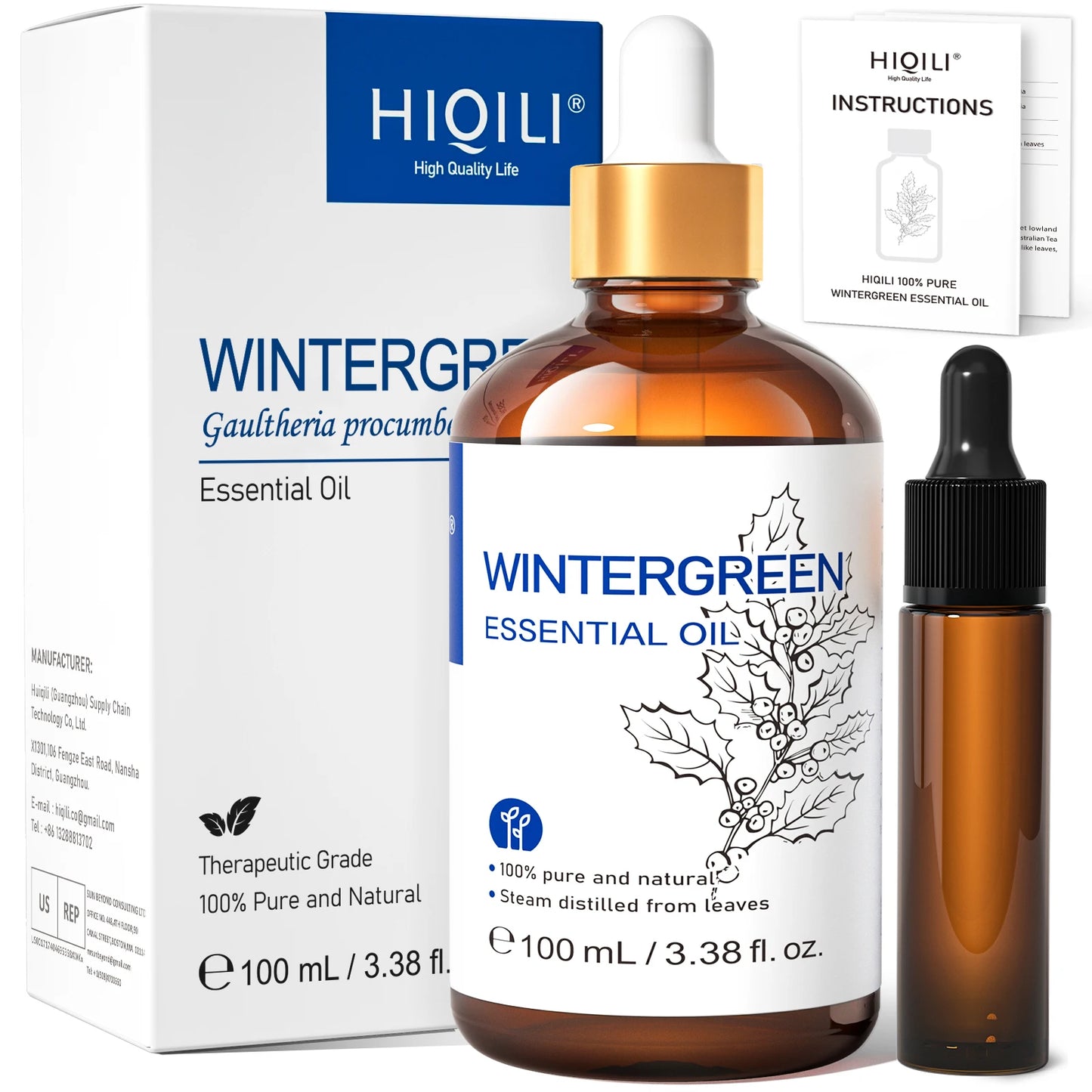 HIQILI 100ML Natural Essential Oil, Frankincense/Lemon/Rosemary/Tea Tree/Lavender/Wintergreen/Ylang， Humidifiers, DIY candles