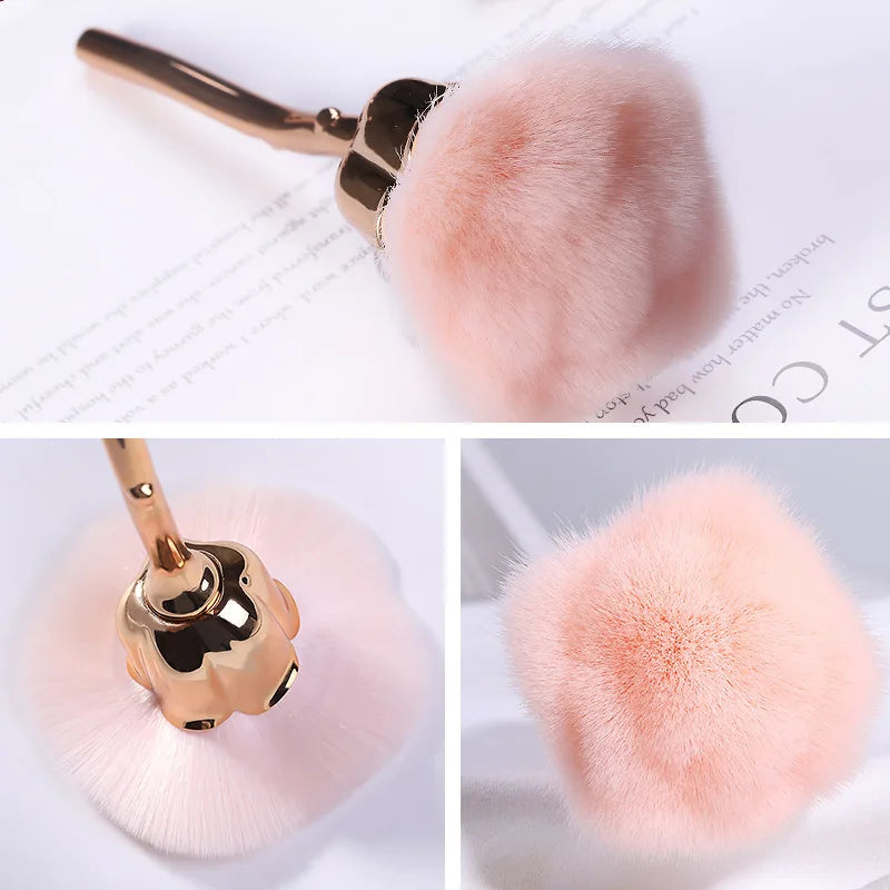2pc-Rose Soft Brush, Nail Art Special, Nail Dust Brush, Gel Nail Polish Dust Cleaning Brush, Nail Art Tools