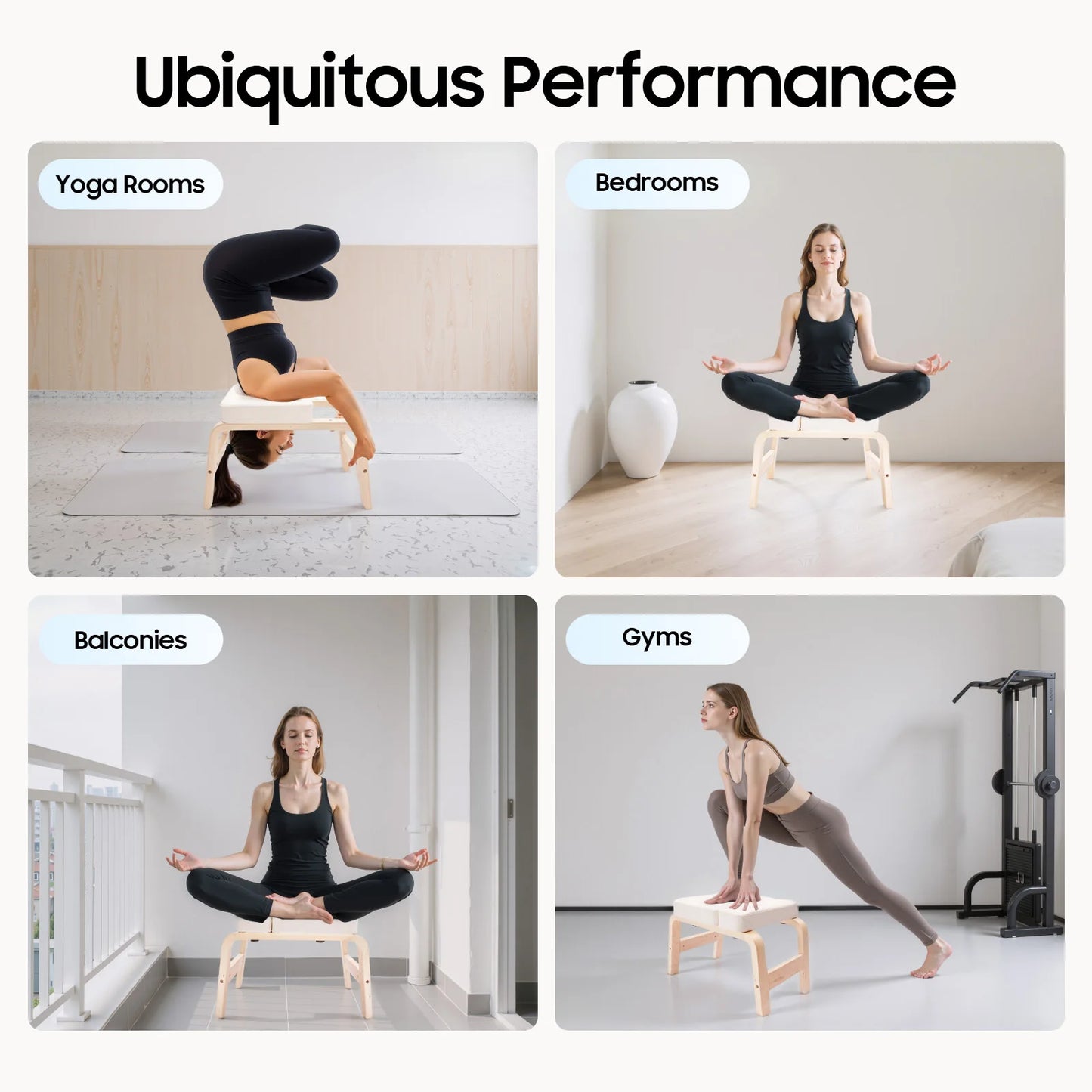 Yoga Headstand Stool Wood Stand Inversion Chair for Relieve Fatigue and Shape Body Yoga Inverted Stool Bench