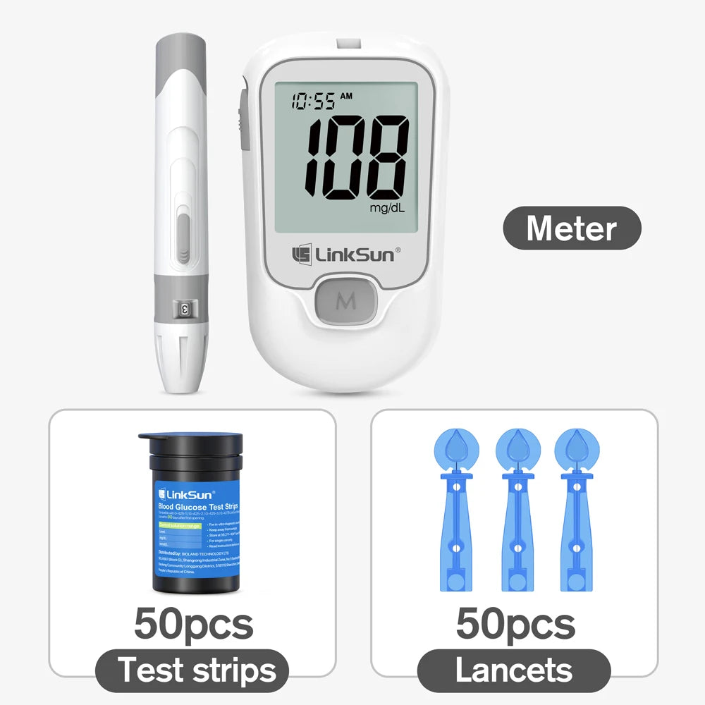 Blood Glucose Monitor G-425-1 50 Strips High-Precision+ Brightness 1 Blood Sugar Monitor 1 Lancing Device Diabetes Testing Kit