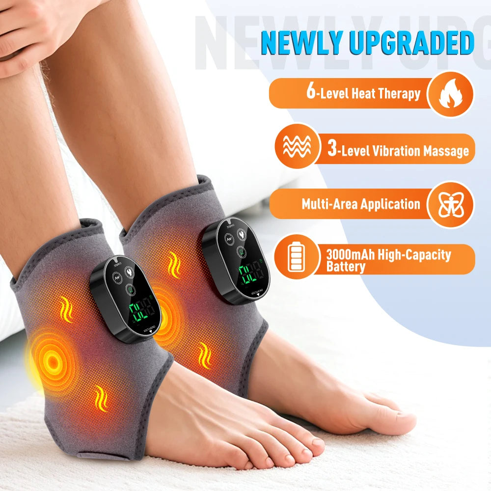 Electric Ankle Protector Ankle & Wrist Massager Foot Brace Heating Vibration Ankle Support Guard Band Muscle Relaxation