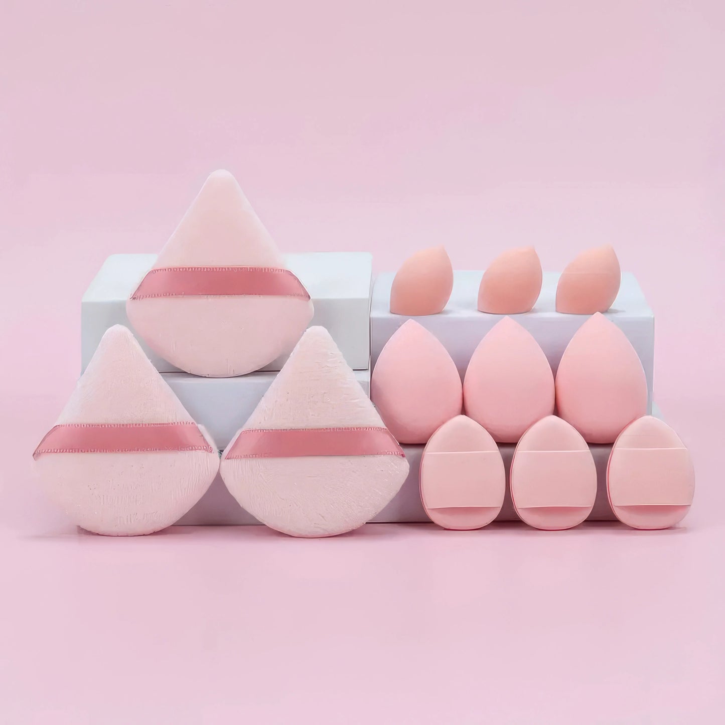 1 Set Beauty Sponge Egg Deep Purple Beige Pink Dual Use Dry Wet Mini Air Cushion Powder Puff Soft Texture For Liquid Foundation Daily Salon Makeup Accessory