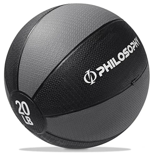 Medicine Ball - Weighted Fitness Non-Slip Ball for home gym use rubber material black color textured surface for secure grip