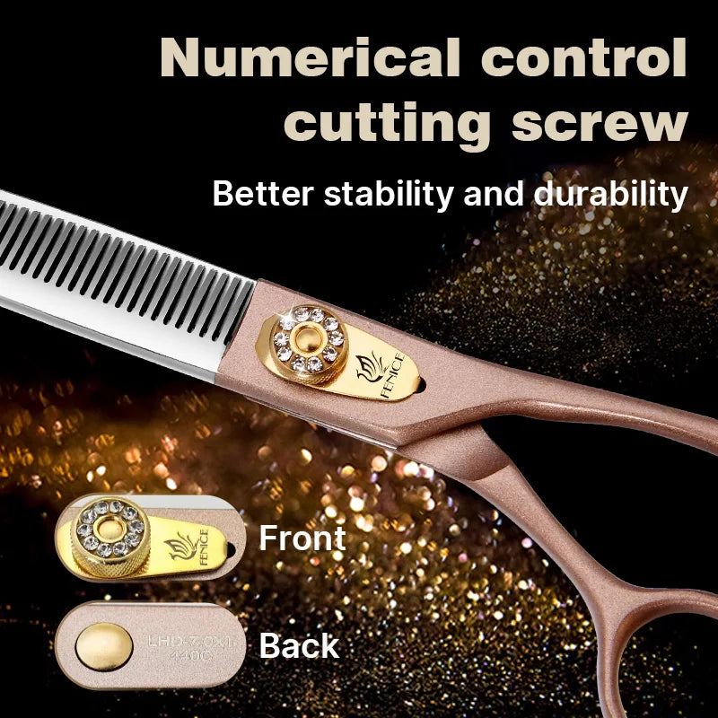 Fenice High-grade 7.5inch JP440C Steel Specials pet grooming thinner scissors Thinning rate 35% Shipping From USA