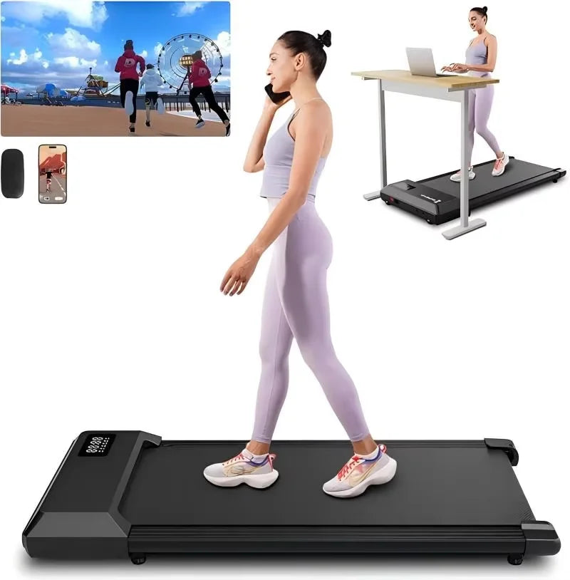 Superun  2-in-1 Home/Office 2.5 HP Walking Treadmill,mini Treadmills for Small Spaces with APP & Remote Control
