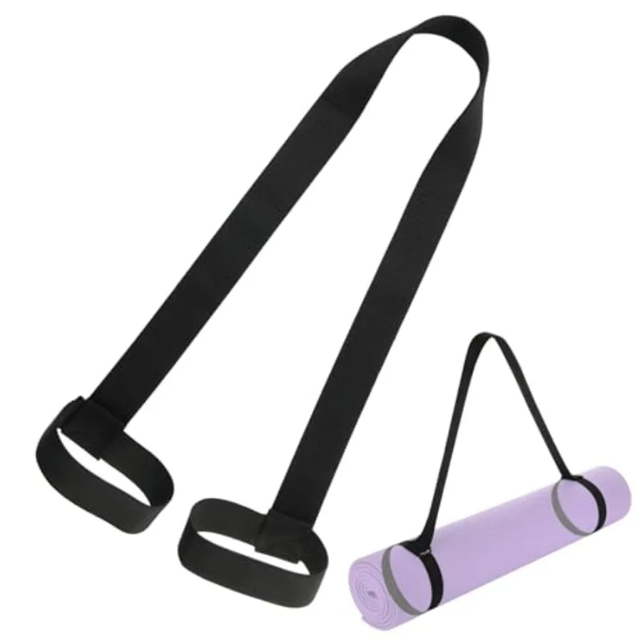 Yoga Pilates Mat Strap - Looped Sling/Harness/Carrier Strap with Stretching Band Loops for Pilates, Exercises and Aerobics Mat