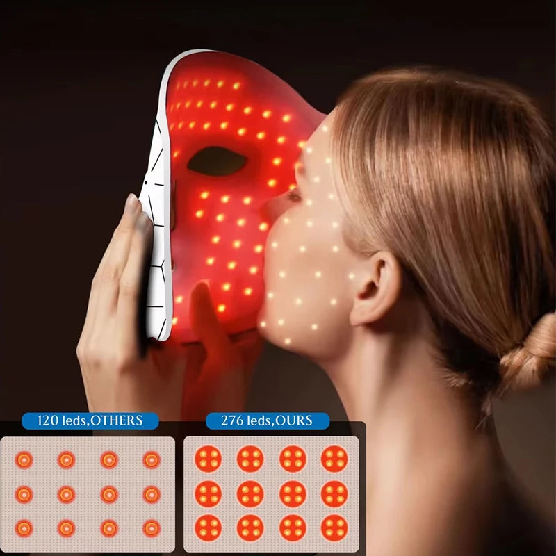 LED Face Mask 7 Colors Red Light Therapy Device for Anti Aging Acne Pore Oil Control Skin Tighten Whiten Red Light Mask