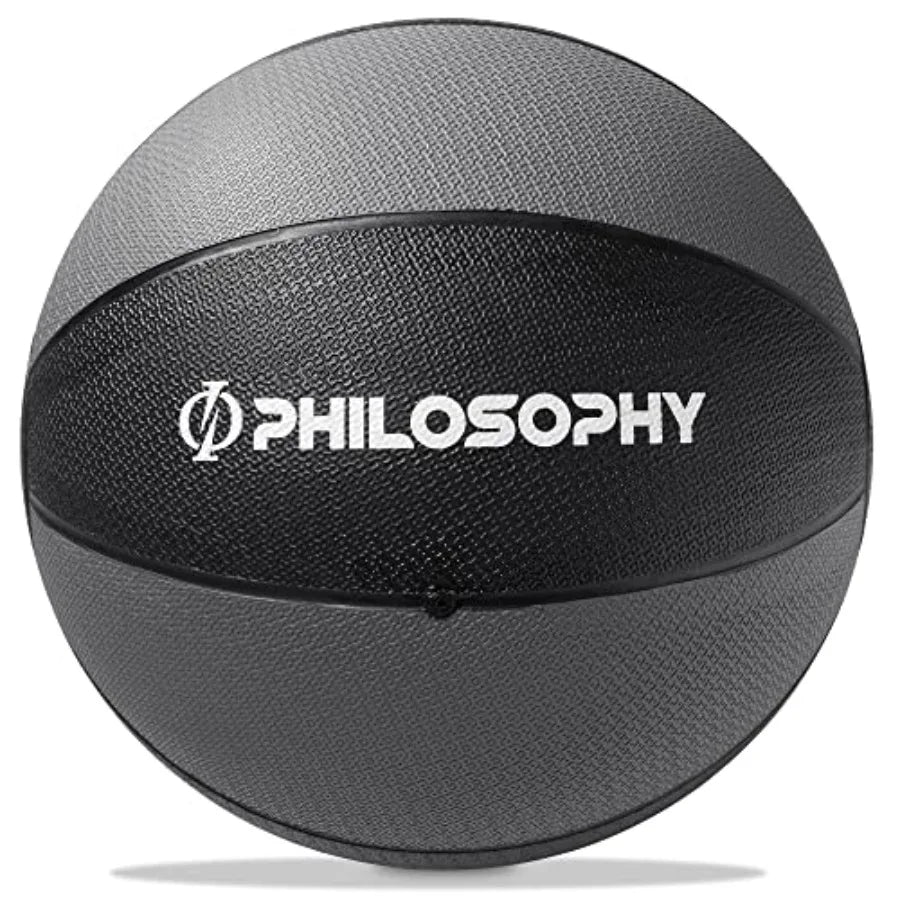 Medicine Ball - Weighted Fitness Non-Slip Ball for home gym use rubber material black color textured surface for secure grip