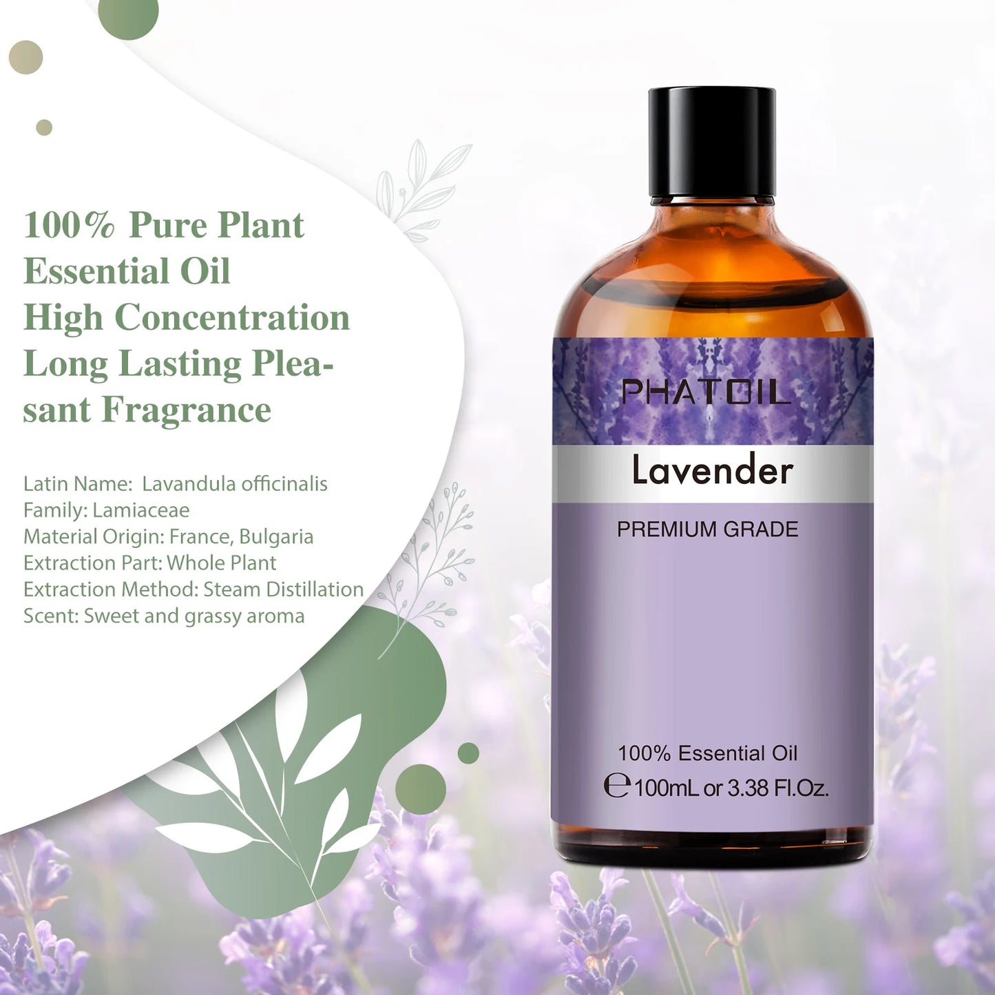 100ml Lavender Jasmine Vanilla Oil for Sleeping Relaxing Aromatherapy Humidifiers Diffusers Essential Oils for Candle Making DIY