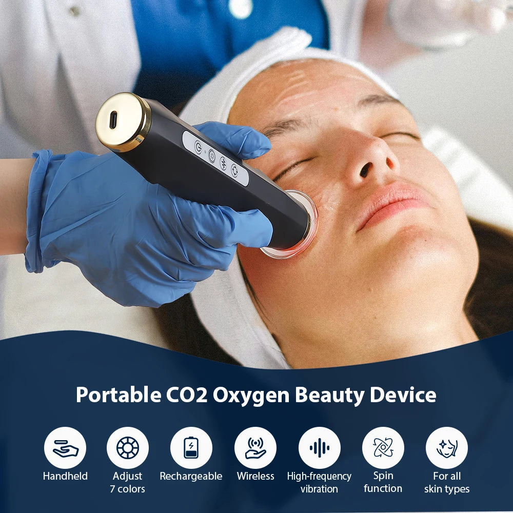 Oxygen Bubble Pen 7 Color Facial CO2 Oxygen Bubble Machine Can Be Matched Serum Gel Facial Skin Care Device Facial SPA CO2