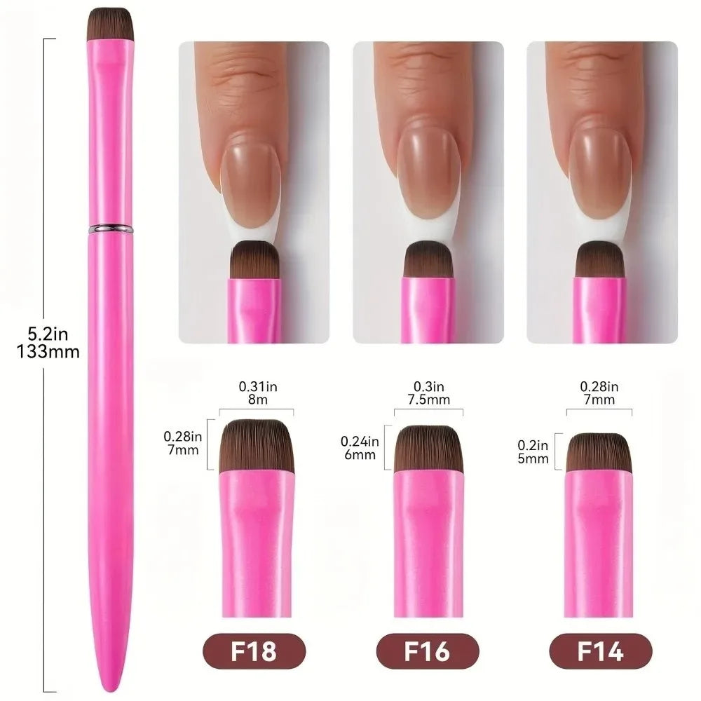 3 in 1 French Nail Brush with Multifunctional Head - Fine Nail Brush for Gel and Acrylic Nails for Precise Cleaning