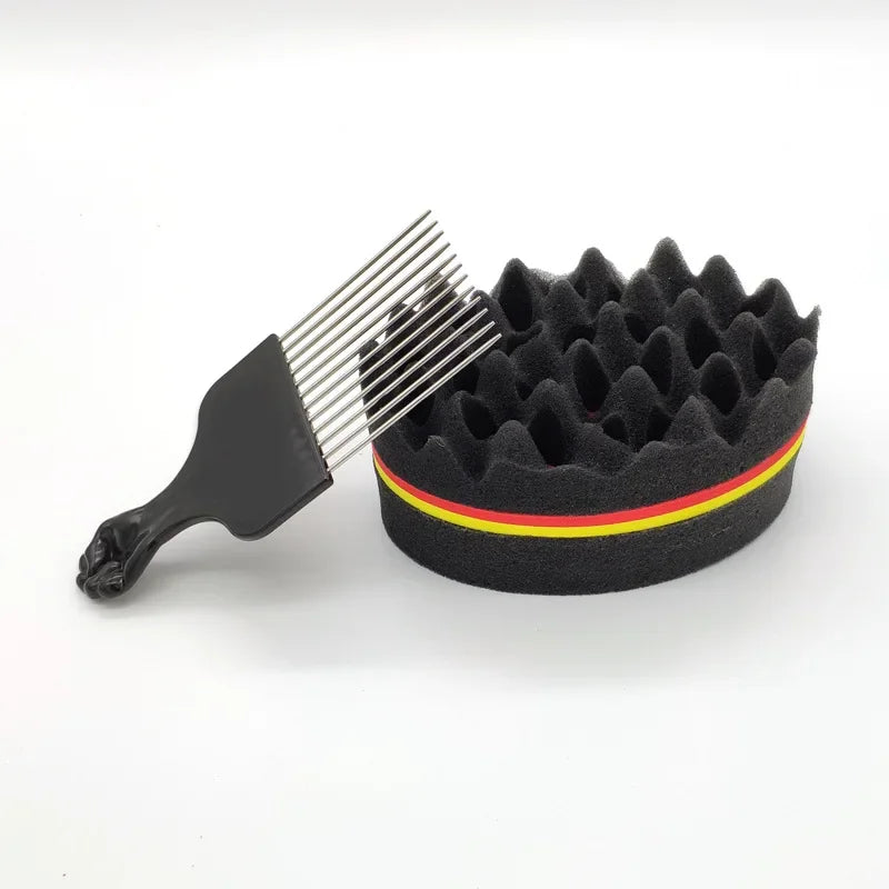 Oval Double Sides Magic Twist Hair Brush Sponge Brush For Natural Afro Coil Wave Dread Sponge Brushes Hair Braids Braiding Hair